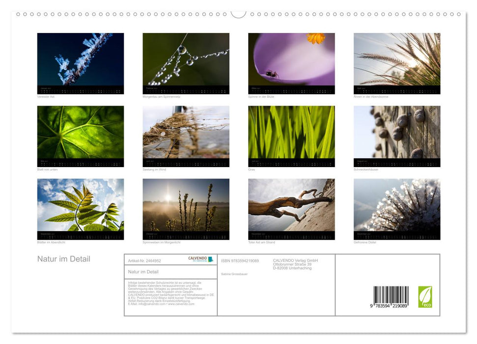 Natur im Detail (CALVENDO Premium Wandkalender 2027)