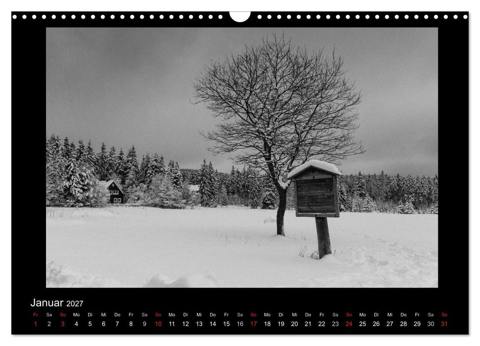 Harz-Bilder in monochrome (CALVENDO Wandkalender 2027)
