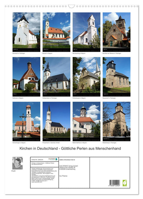 Kirchen in Deutschland - Göttliche Perlen aus Menschenhand (CALVENDO Wandkalender 2027)
