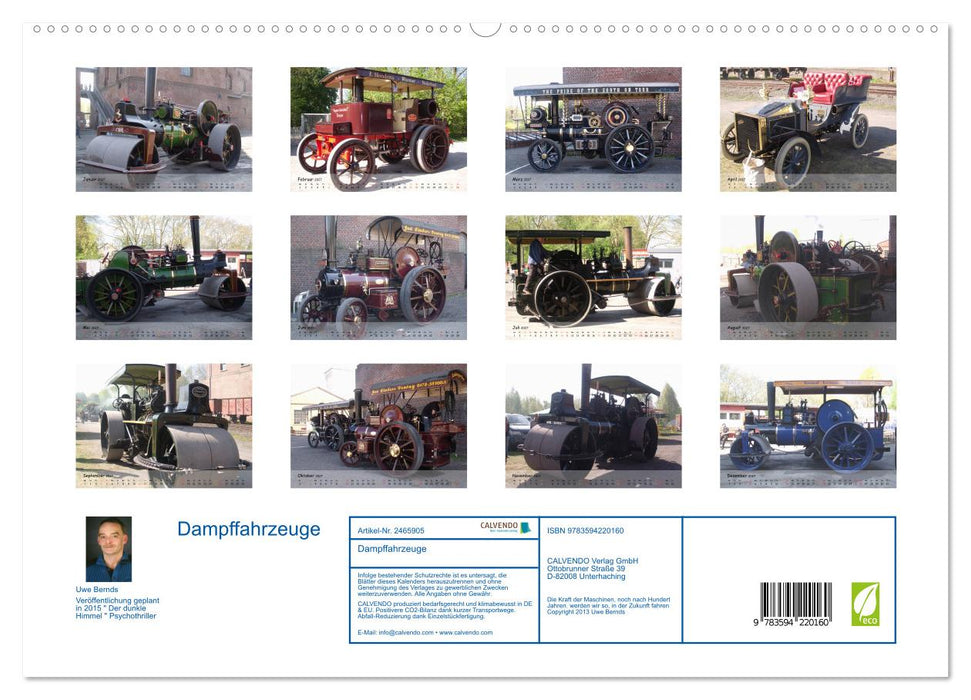 Dampffahrzeuge (CALVENDO Premium Wandkalender 2027)