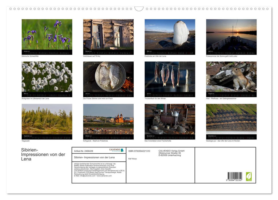 Sibirien- Impressionen von der Lena (CALVENDO Wandkalender 2027)