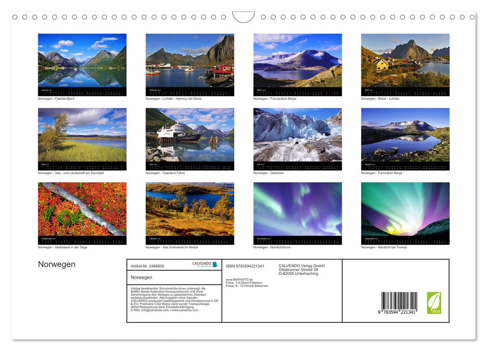 Norwegen (CALVENDO Wandkalender 2027)