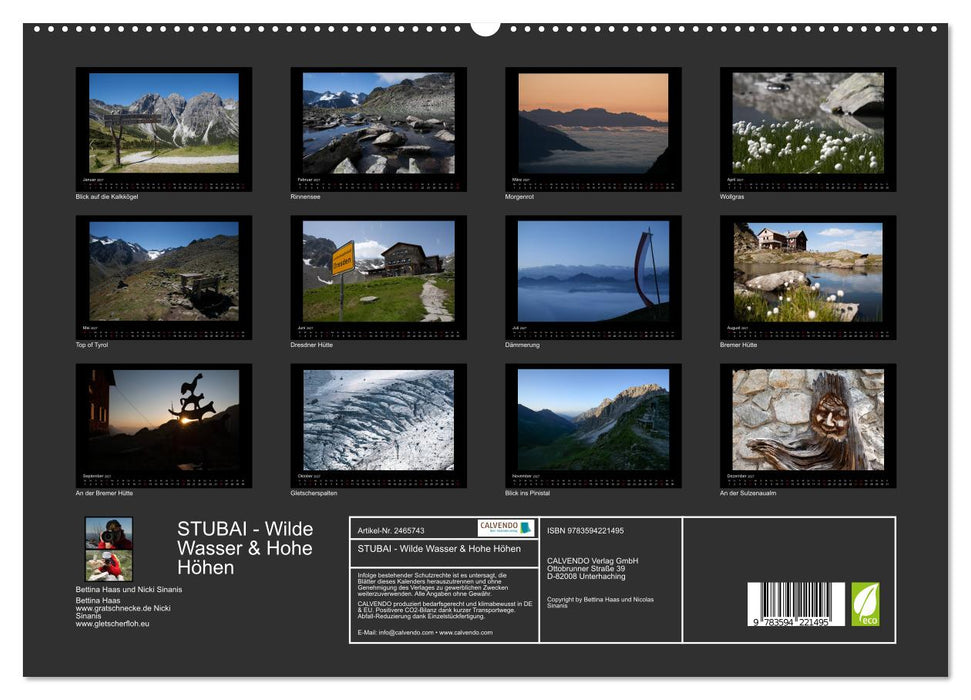 STUBAI - Wilde Wasser & Hohe Höhen (CALVENDO Premium Wandkalender 2027)