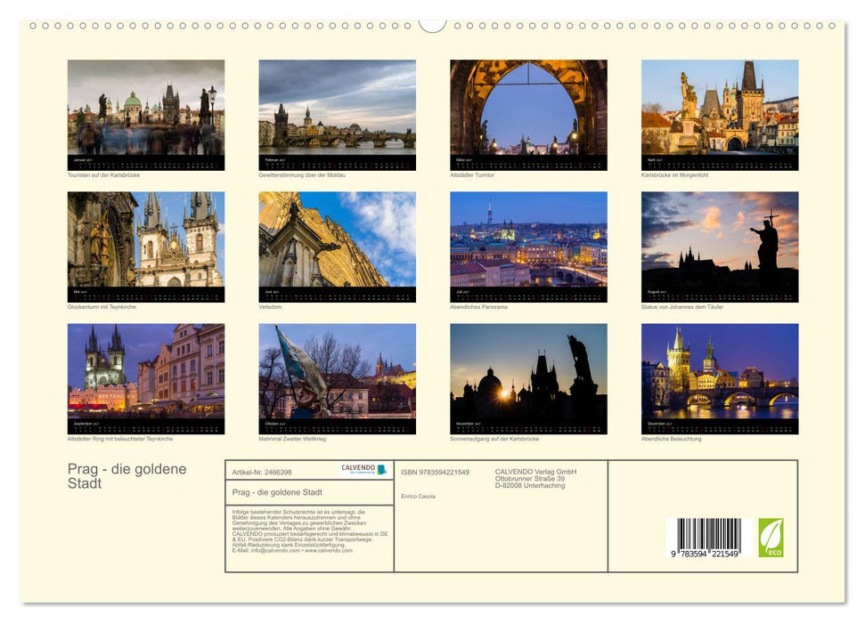 Prag - die goldene Stadt (CALVENDO Premium Wandkalender 2027)