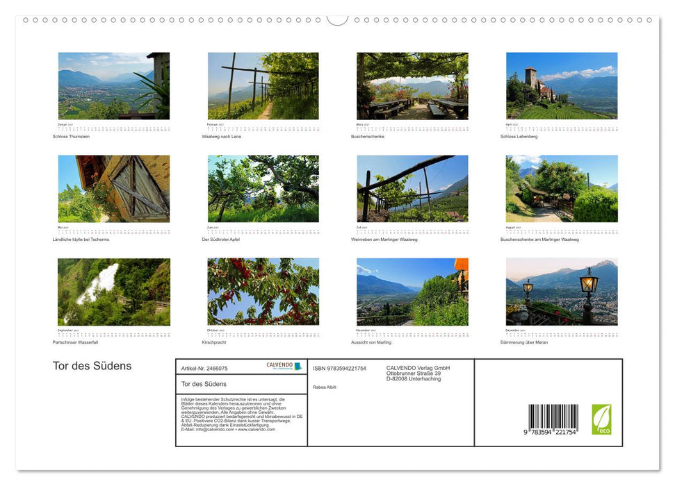 Tor des Südens (CALVENDO Premium Wandkalender 2027)