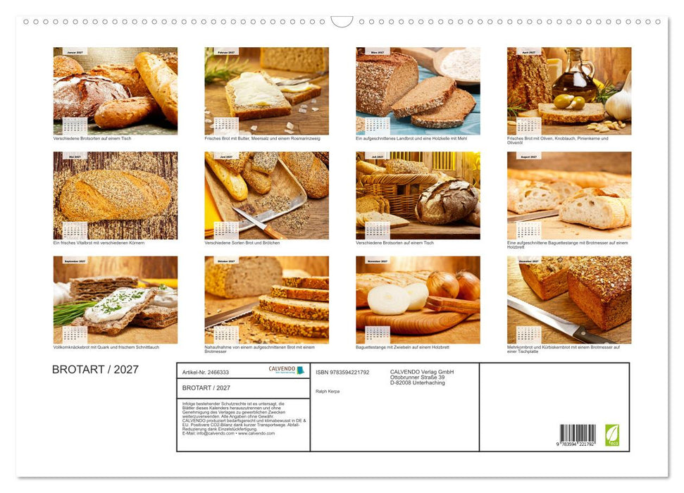 BROTART / 2027 (CALVENDO Wandkalender 2027)