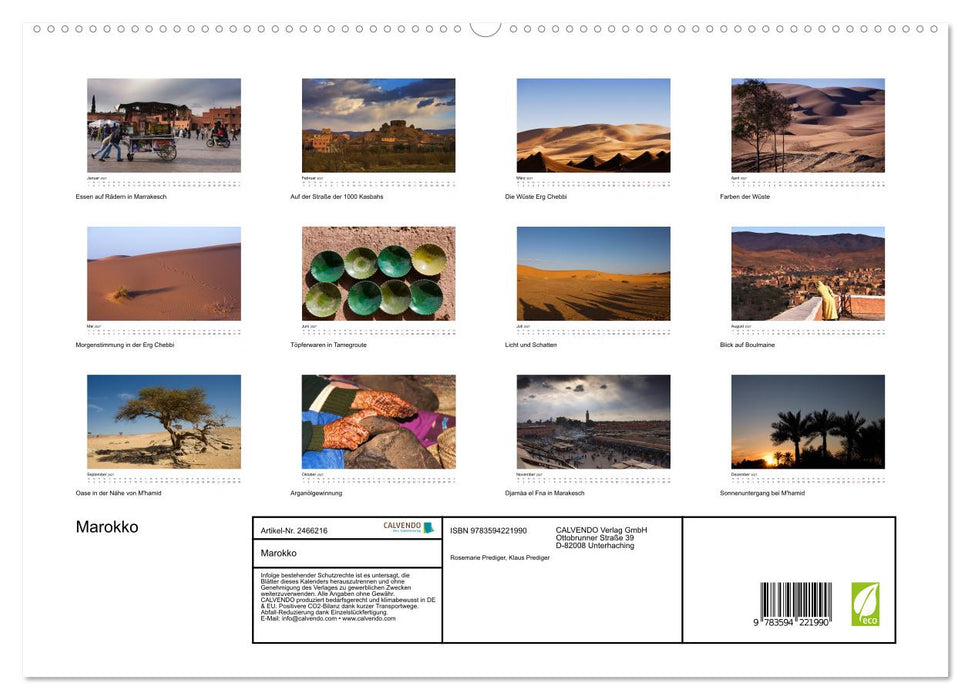 Marokko (CALVENDO Premium Wandkalender 2027)