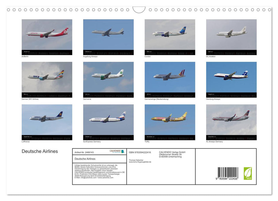 Deutsche Airlines (CALVENDO Wandkalender 2027)