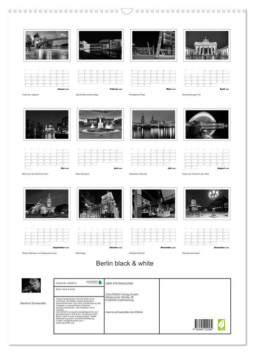 Berlin black & white (CALVENDO Wandkalender 2027)