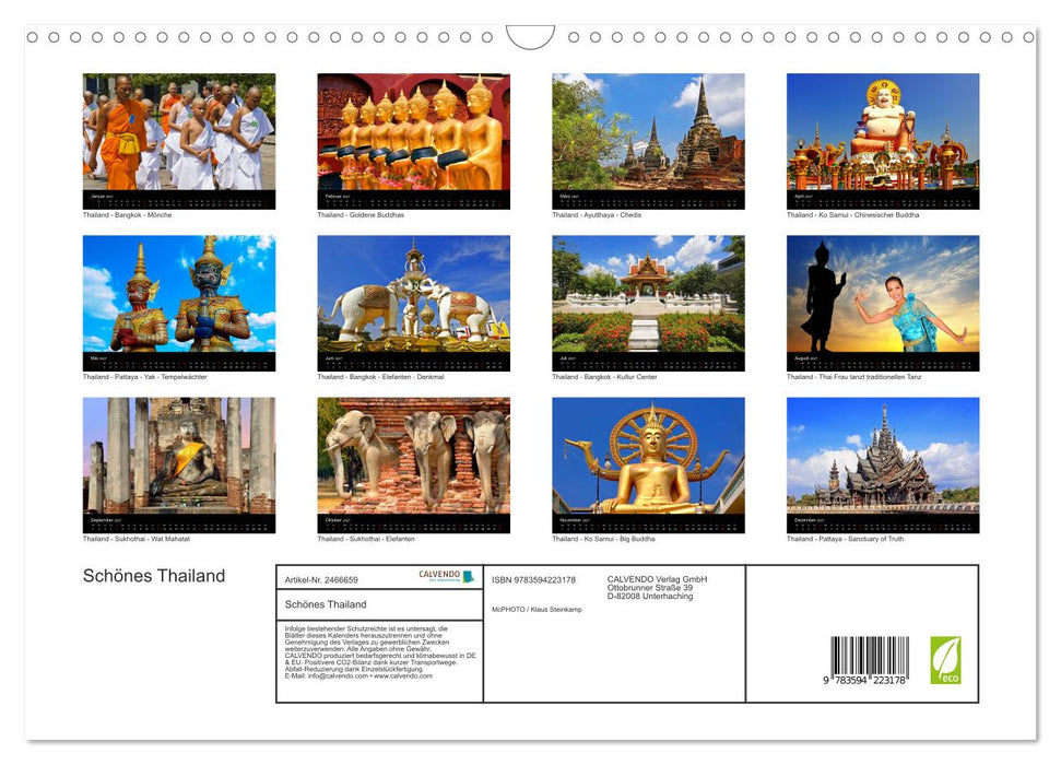 Schönes Thailand (CALVENDO Wandkalender 2027)