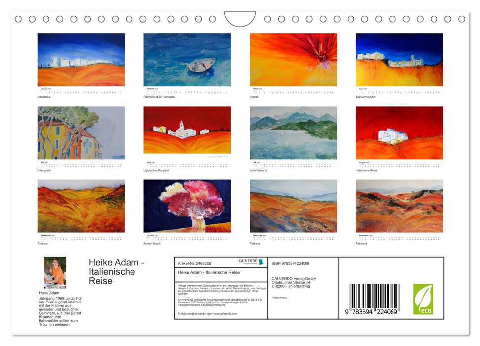 Heike Adam - Italienische Reise (CALVENDO Wandkalender 2027)