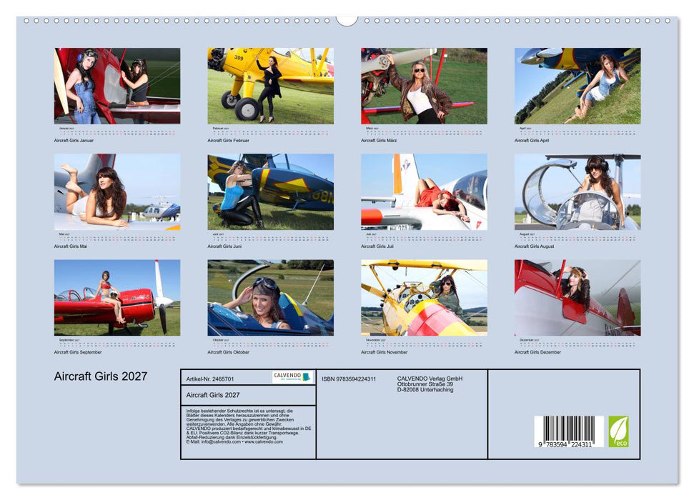 Aircraft Girls 2027 (CALVENDO Premium Wandkalender 2027)