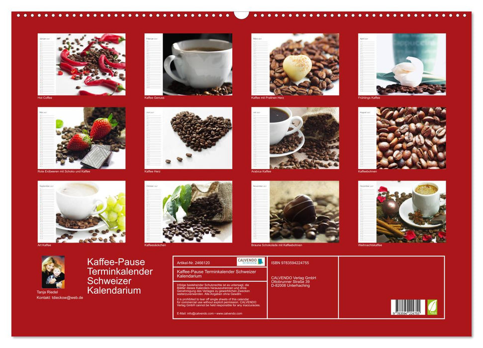 Kaffee-Pause Terminkalender Schweizer Kalendarium (CALVENDO Wandkalender 2027)