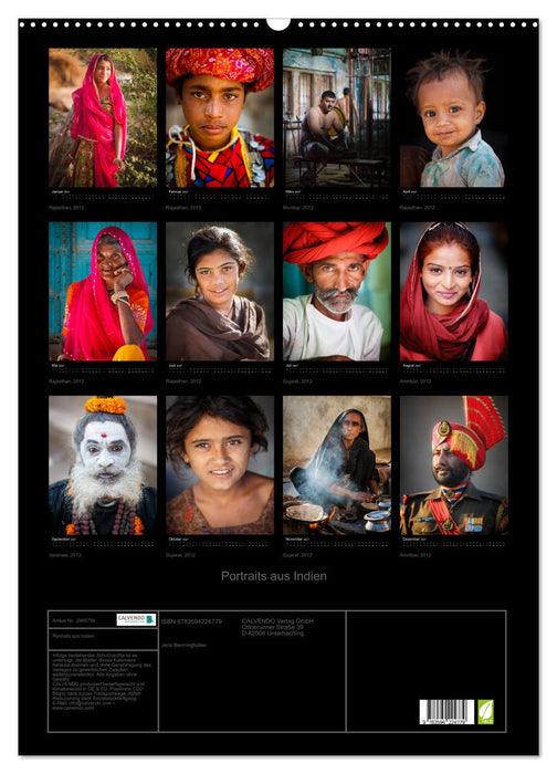 Portraits aus Indien (CALVENDO Wandkalender 2027)