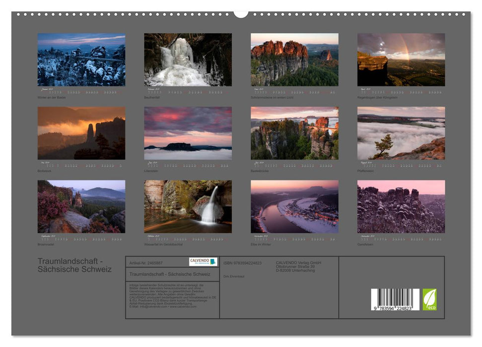 Traumlandschaft - Sächsische Schweiz (CALVENDO Premium Wandkalender 2027)