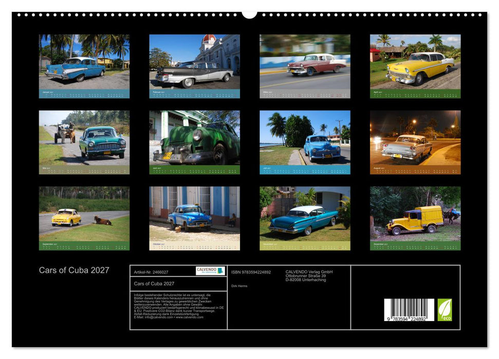 Cars of Cuba 2027 (CALVENDO Premium Wandkalender 2027)