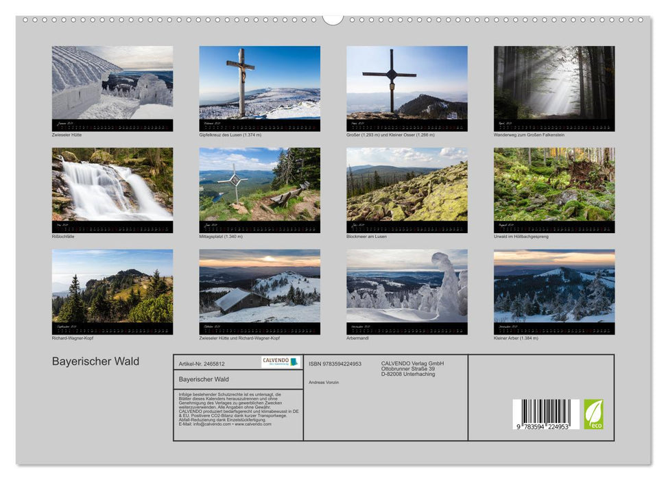 Bayerischer Wald (CALVENDO Premium Wandkalender 2027)