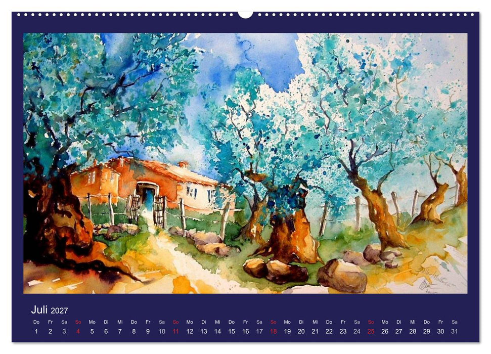 Mallorca Aquarelle (CALVENDO Premium Wandkalender 2027)
