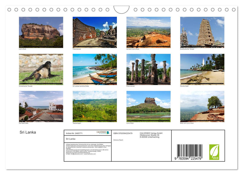 Sri Lanka (CALVENDO Wandkalender 2027)