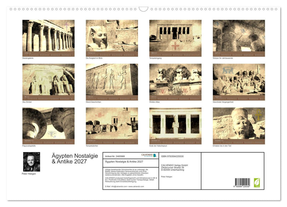 Ägypten Nostalgie & Antike 2027 (CALVENDO Wandkalender 2027)