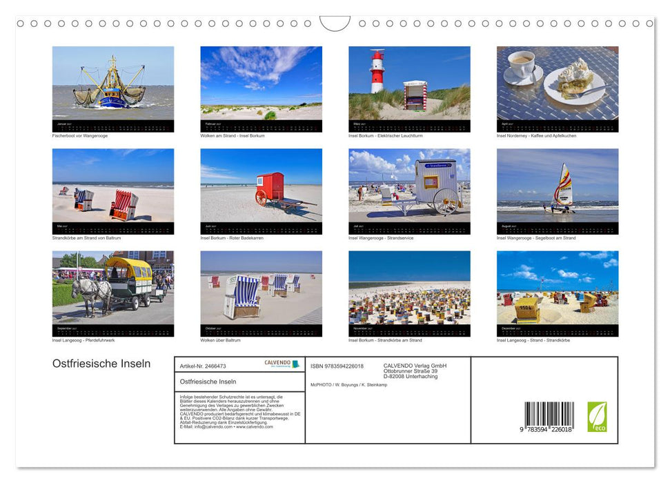 Ostfriesische Inseln (CALVENDO Wandkalender 2027)