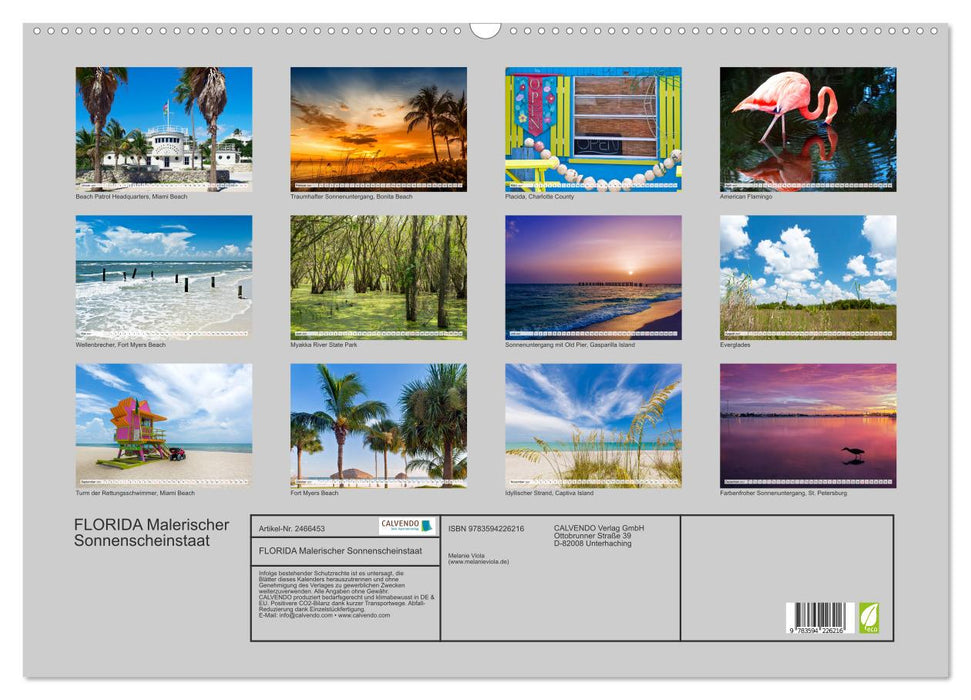 FLORIDA Malerischer Sonnenscheinstaat (CALVENDO Wandkalender 2027)