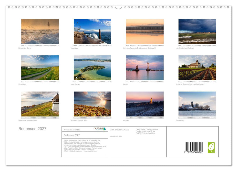 Bodensee 2027 (CALVENDO Premium Wandkalender 2027)