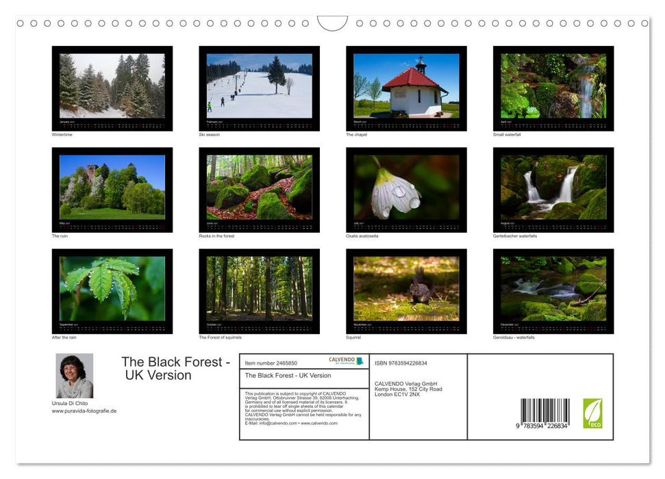 The Black Forest - UK Version (CALVENDO Monthly Calendar 2027)