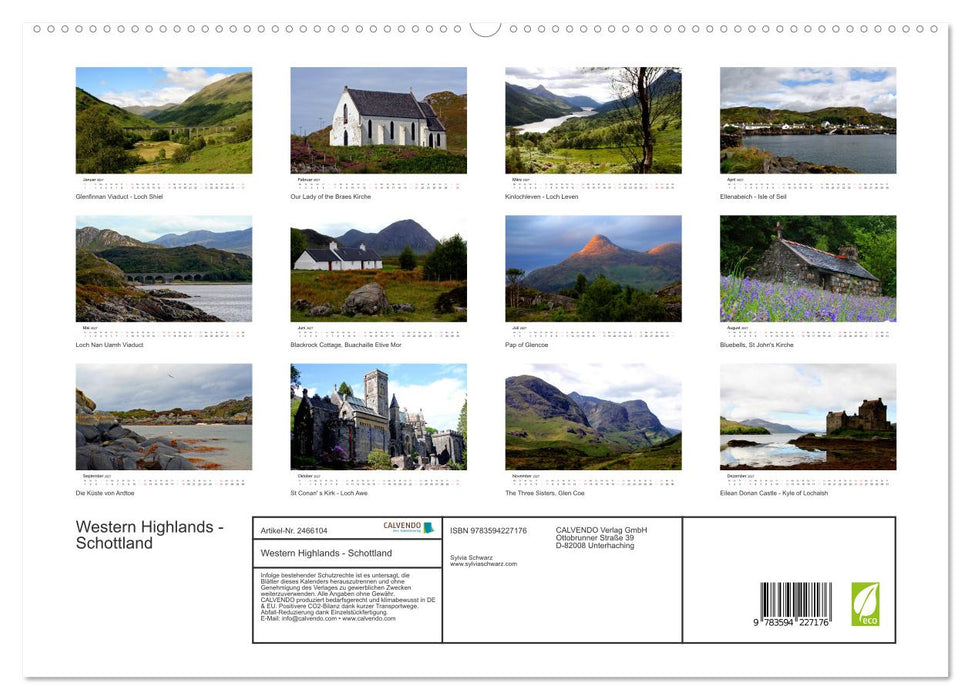 Western Highlands - Schottland (CALVENDO Premium Wandkalender 2027)