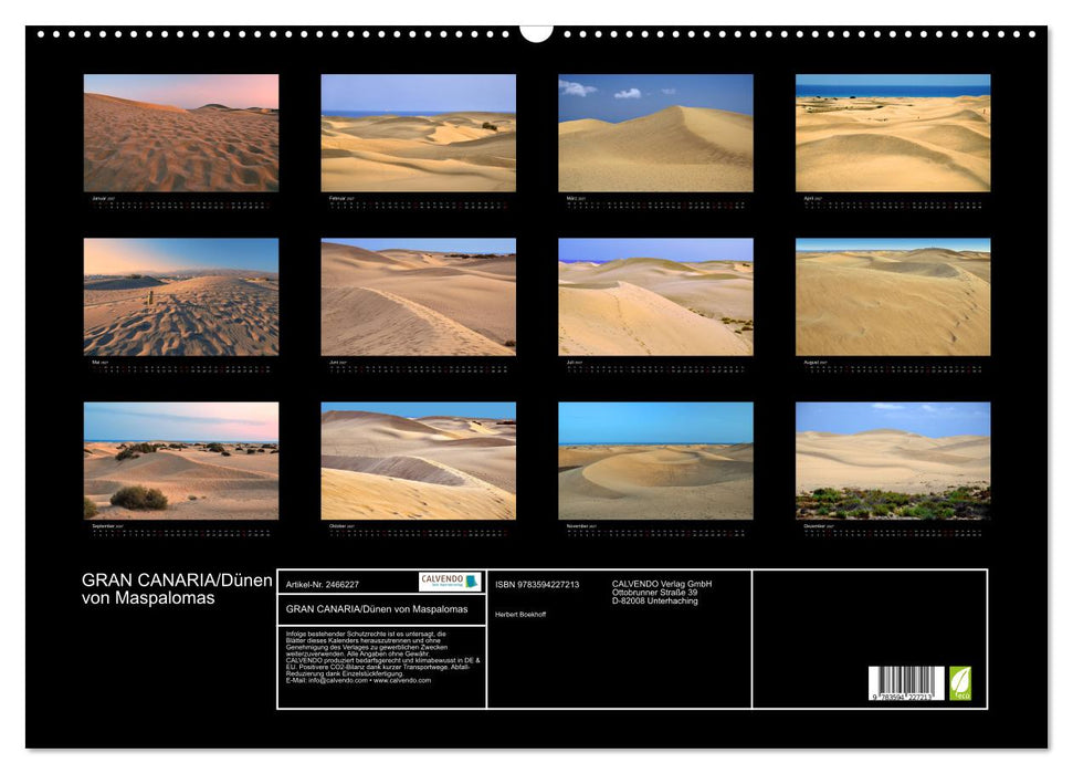 GRAN CANARIA/Dünen von Maspalomas (CALVENDO Wandkalender 2027)