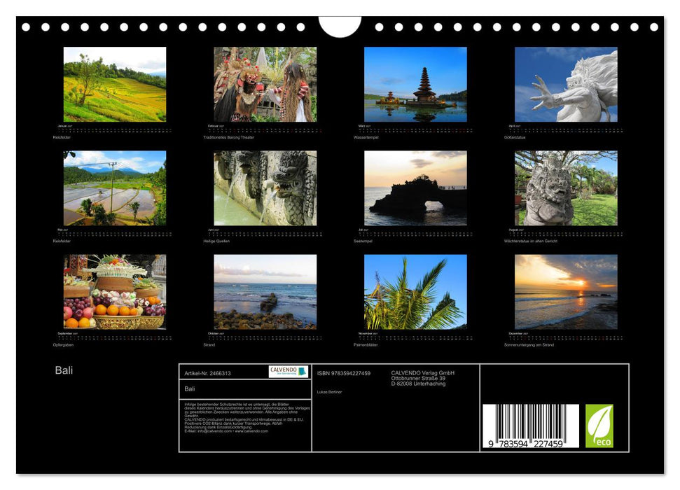 Bali (CALVENDO Wandkalender 2027)