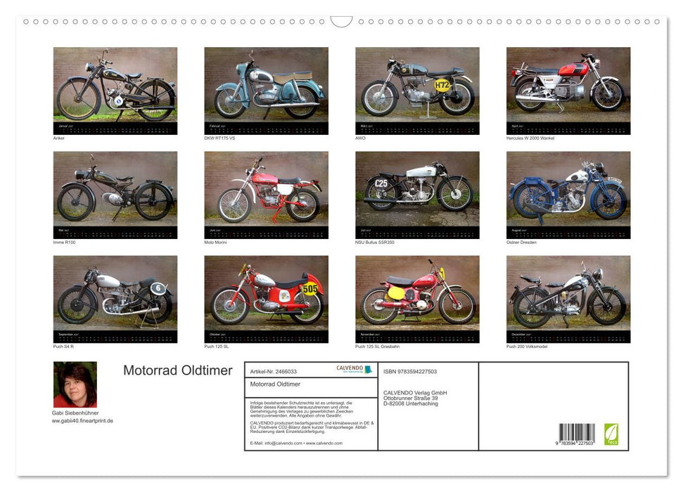 Motorrad Oldtimer (CALVENDO Wandkalender 2027)