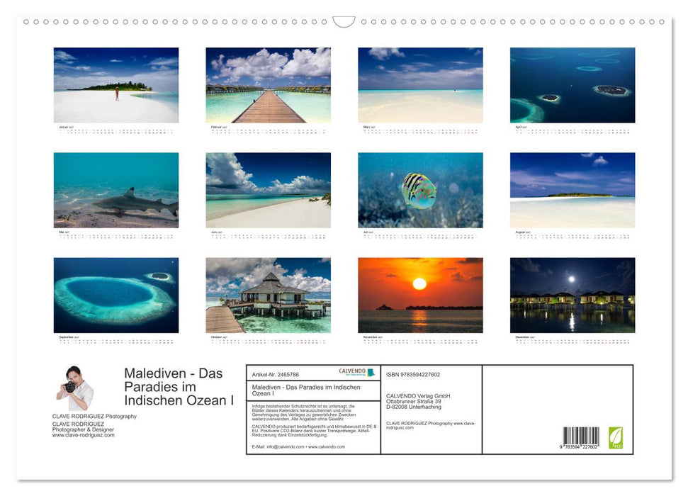 Malediven - Das Paradies im Indischen Ozean I (CALVENDO Wandkalender 2027)