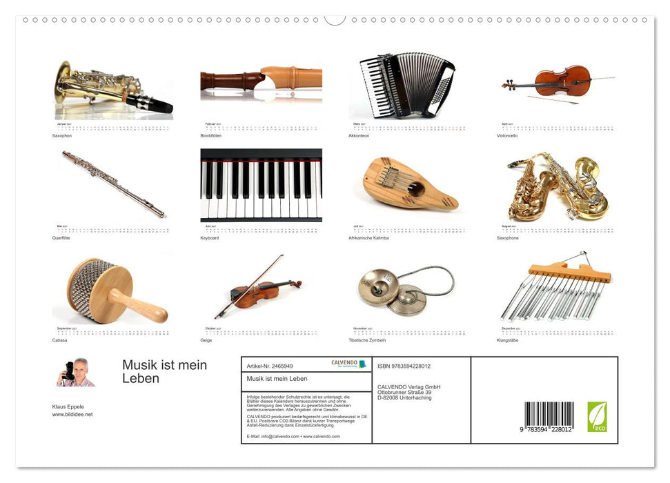 Musik ist mein Leben (CALVENDO Premium Wandkalender 2027)