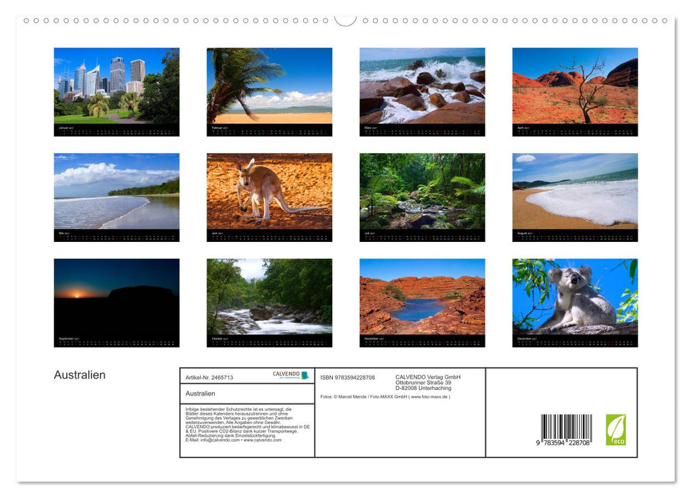 Australien (CALVENDO Premium Wandkalender 2027)