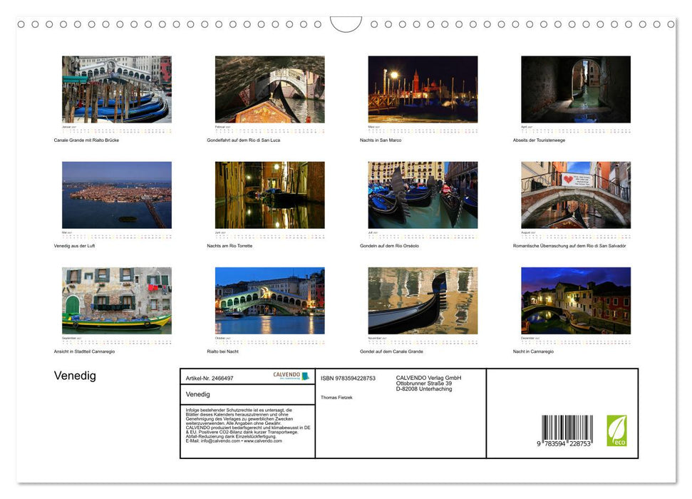 Venedig (CALVENDO Wandkalender 2027)