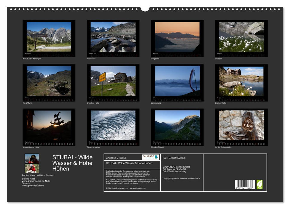 STUBAI - Wilde Wasser & Hohe Höhen (CALVENDO Wandkalender 2027)