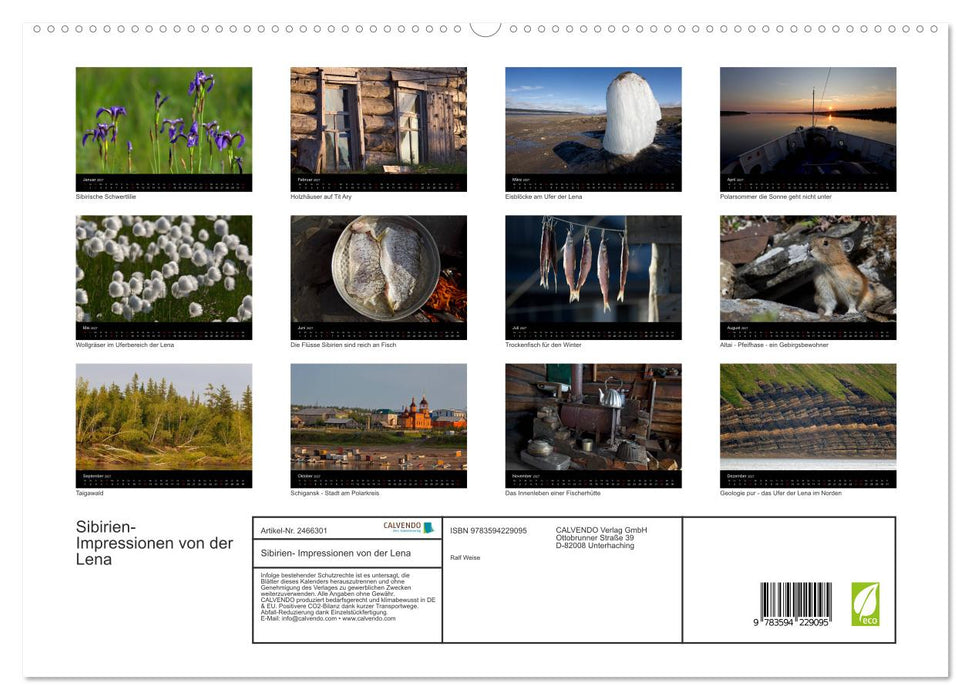 Sibirien- Impressionen von der Lena (CALVENDO Premium Wandkalender 2027)