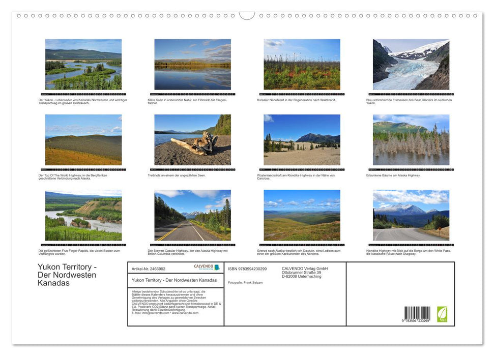 Yukon Territory - Der Nordwesten Kanadas (CALVENDO Wandkalender 2027)