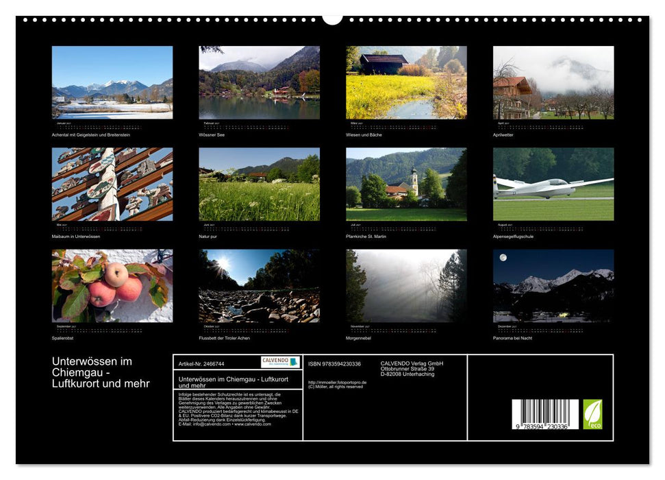 Unterwössen im Chiemgau - Luftkurort und mehr (CALVENDO Premium Wandkalender 2027)