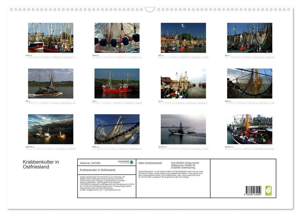 Krabbenkutter in Ostfriesland (CALVENDO Wandkalender 2027)