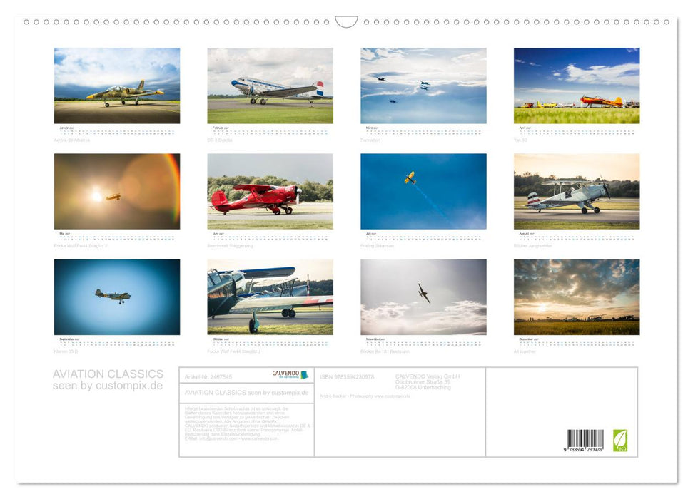 AVIATION CLASSICS seen by Custompix (CALVENDO Wandkalender 2027)