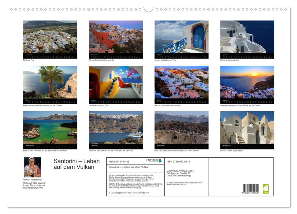 Santorini – Leben auf dem Vulkan (CALVENDO Wandkalender 2027)