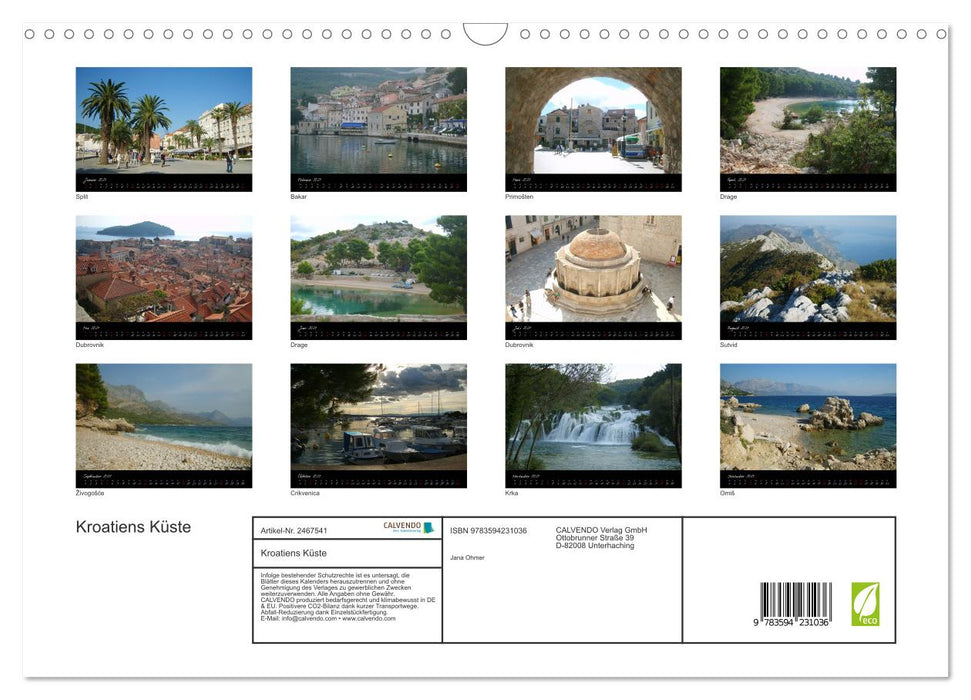 Kroatiens Küste (CALVENDO Wandkalender 2027)