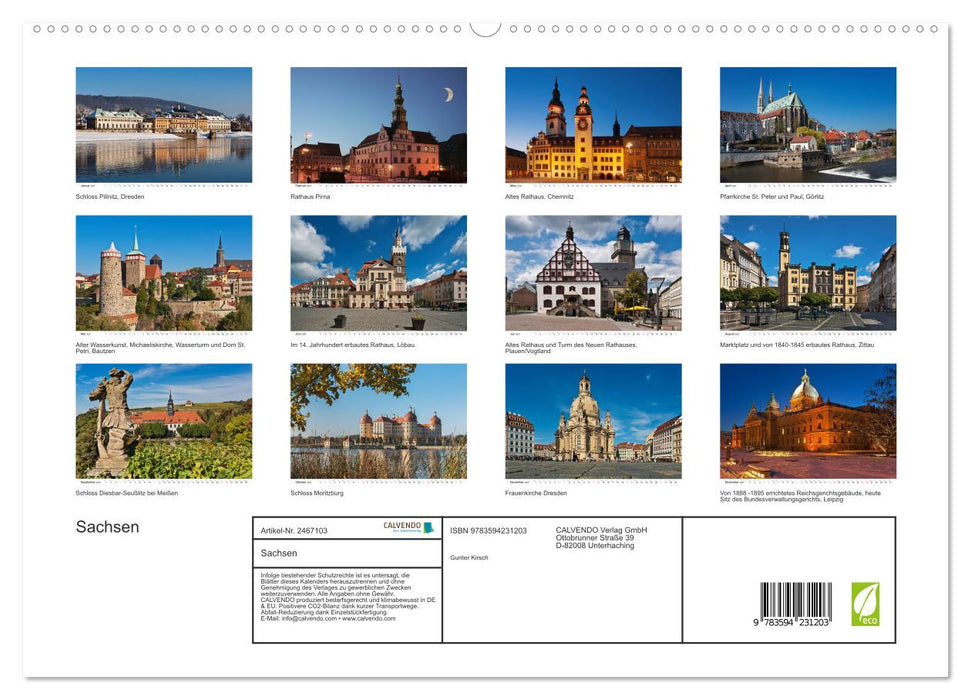 Sachsen (CALVENDO Premium Wandkalender 2027)