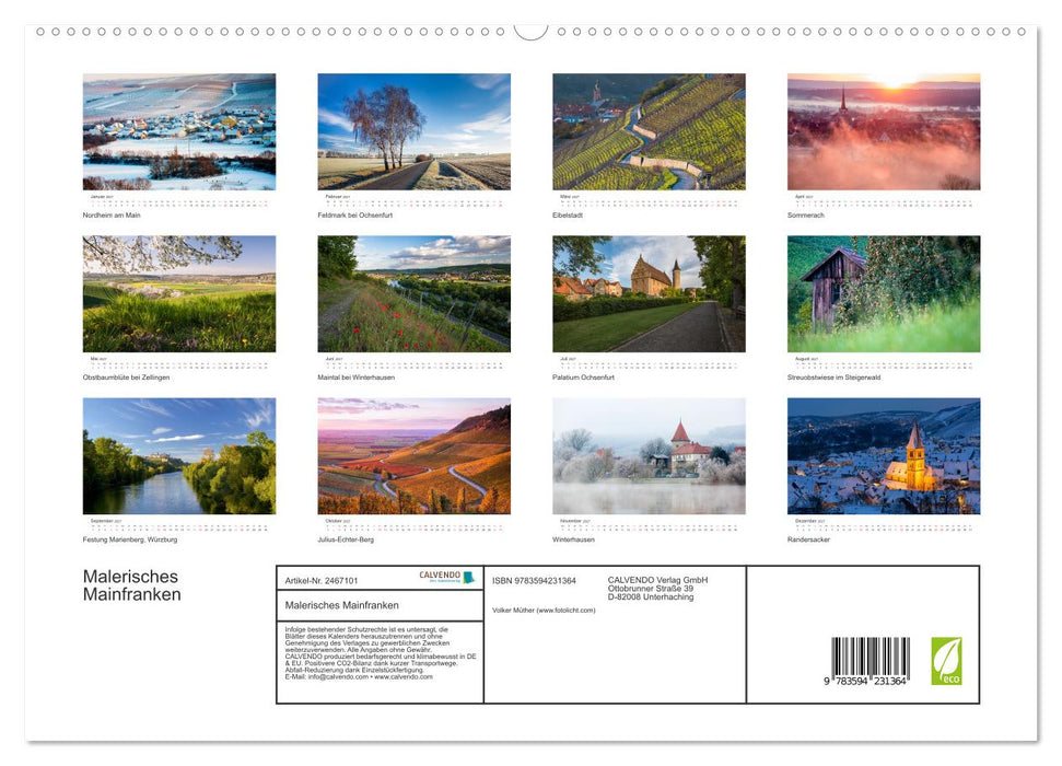 Malerisches Mainfranken (CALVENDO Premium Wandkalender 2027)