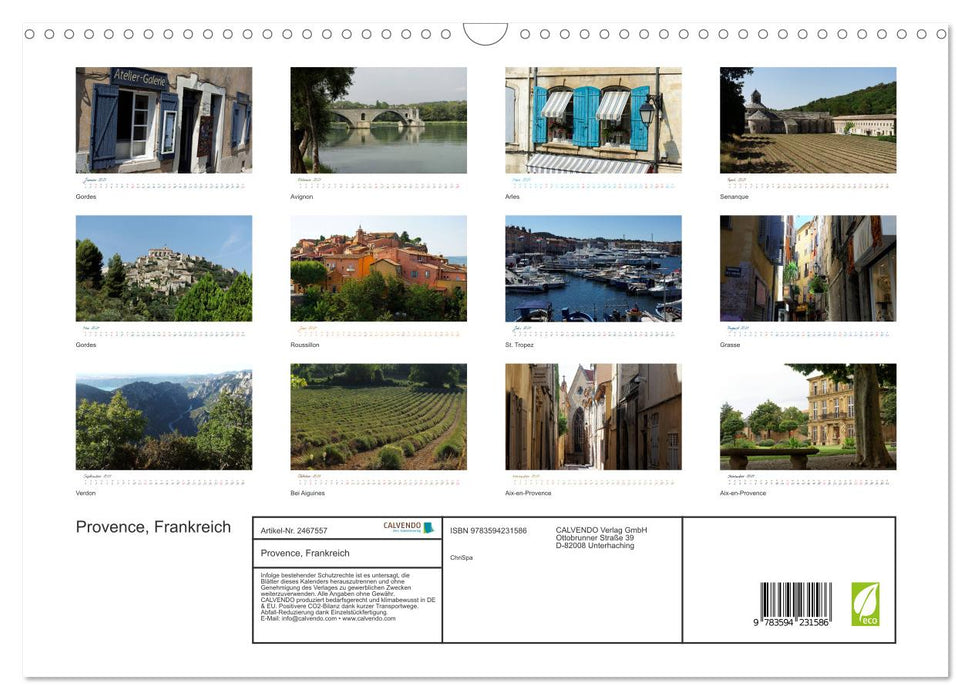 Provence, Frankreich (CALVENDO Wandkalender 2027)