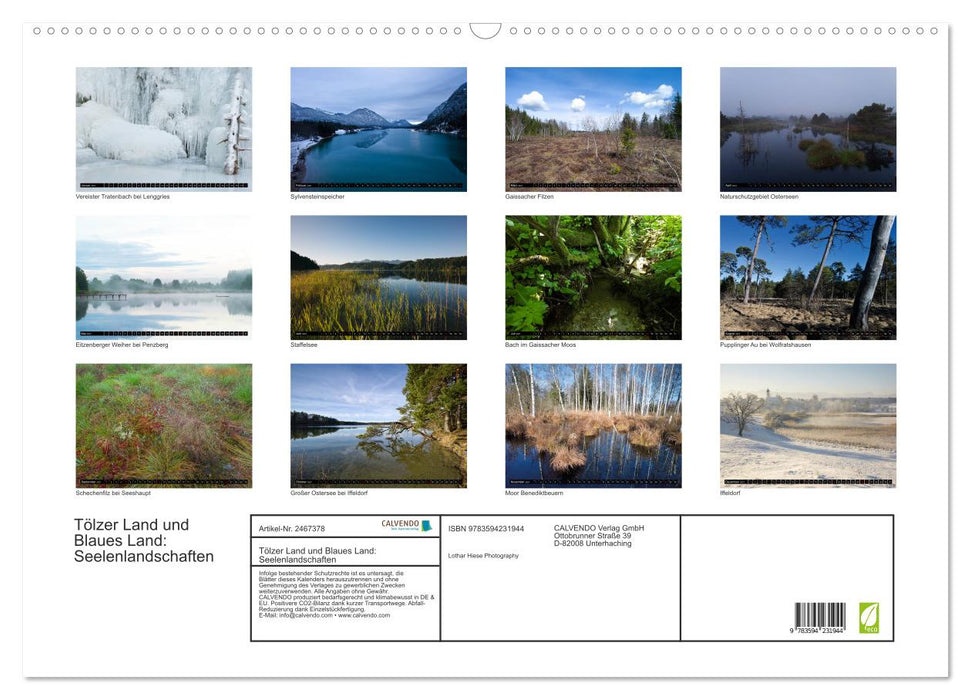 Tölzer Land und Blaues Land: Seelenlandschaften (CALVENDO Wandkalender 2027)