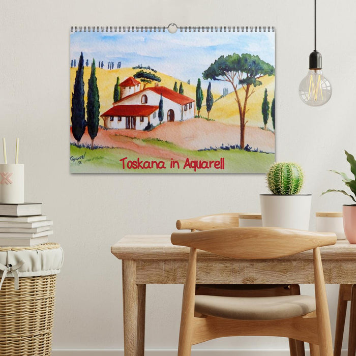 Toskana in Aquarell (CALVENDO Wandkalender 2027)