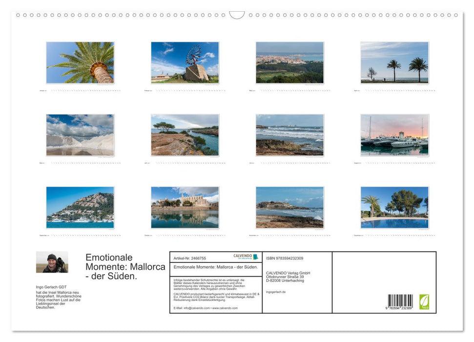 Emotionale Momente: Mallorca - der Süden. (CALVENDO Wandkalender 2027)